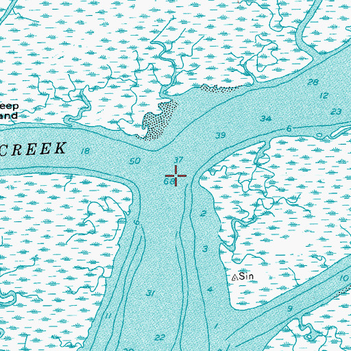 Topographic Map of Harbor River, SC