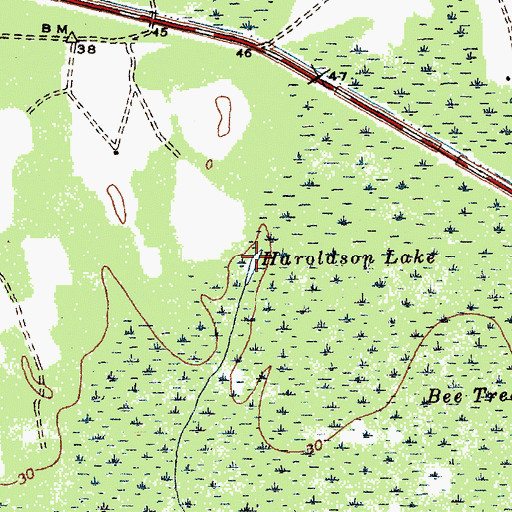 Topographic Map of Haroldson Lake, SC