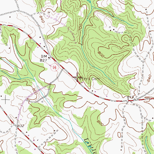 Topographic Map of Hays Cemetery, SC