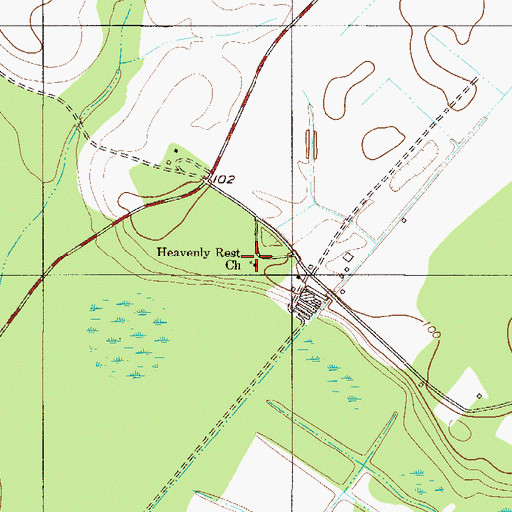 Topographic Map of Heavenly Rest Church, SC