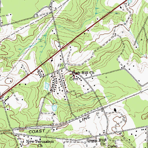 Topographic Map of High Hill Church, SC