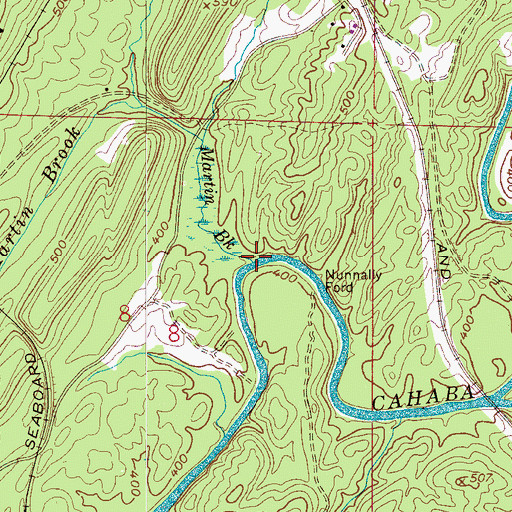 Topographic Map of Martin Brook, AL