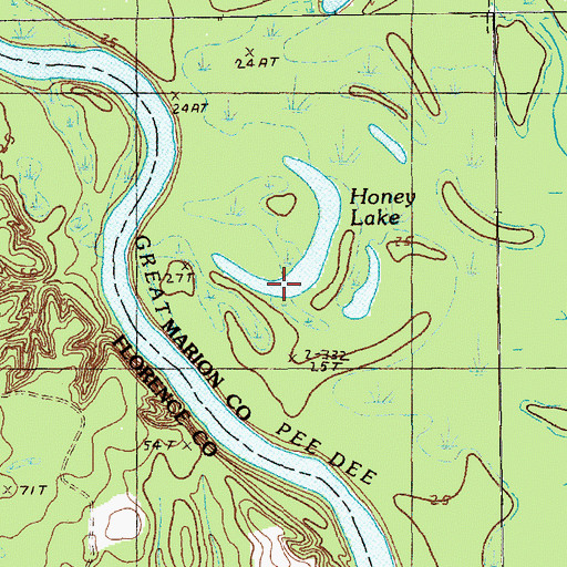 Topographic Map of Honey Lake, SC