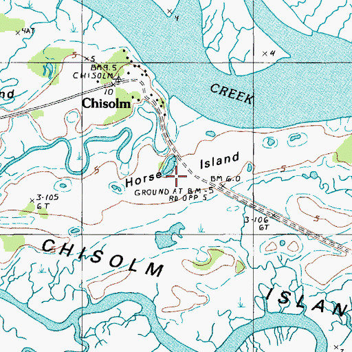 Topographic Map of Horse Island, SC