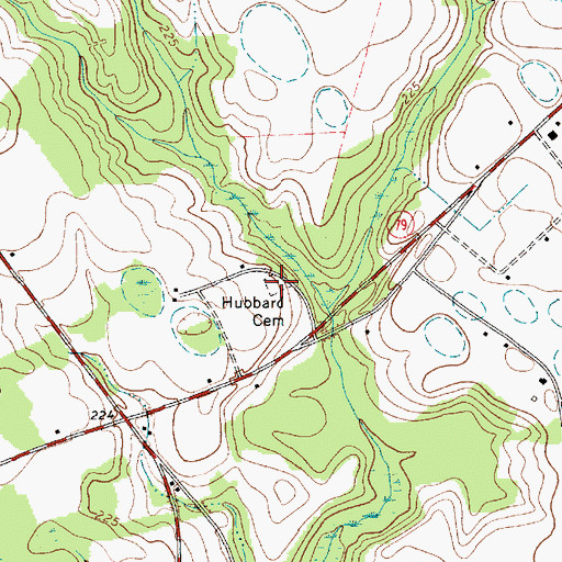 Topographic Map of Hubbard Cemetery, SC