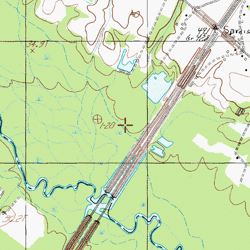 Topographic Map of Humphrey Lake, SC