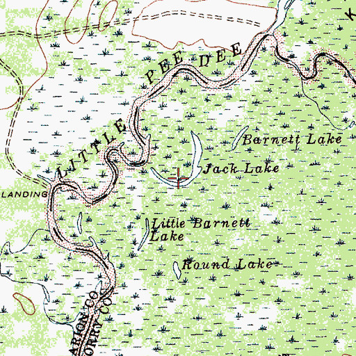 Topographic Map of Jack Lake, SC