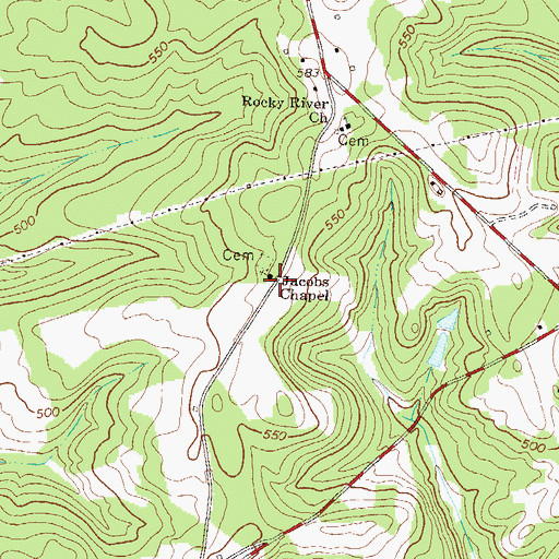 Topographic Map of Jacobs Chapel, SC