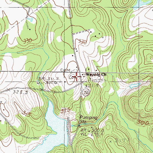 Topographic Map of Jameson Cemetery, SC