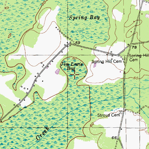 Topographic Map of Jim Lewis Bay, SC