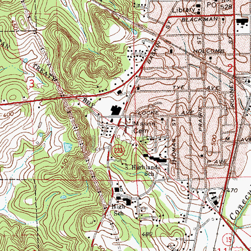 Topographic Map of Mason Cemetery, AL