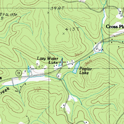 Topographic Map of Lazy Water Lake, SC