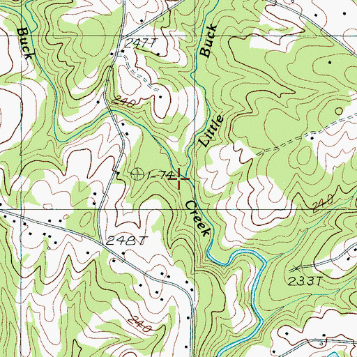 Topographic Map of Little Buck Creek, SC