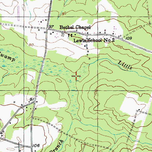 Topographic Map of Little Mill Branch, SC
