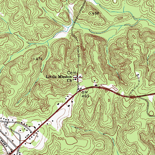 Topographic Map of Little Mission Church, SC