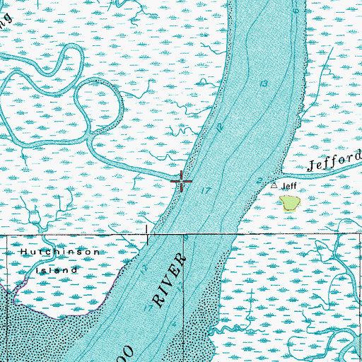 Topographic Map of Long Ashepoo Creek, SC