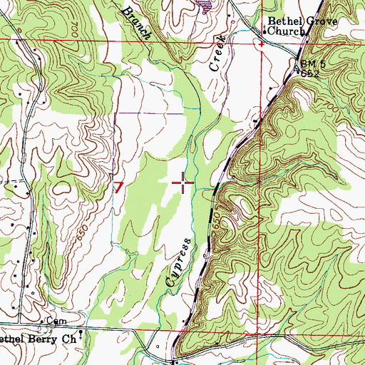 Topographic Map of May Branch, AL