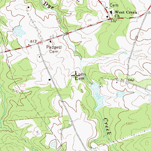 Topographic Map of Lotts Cemetery, SC