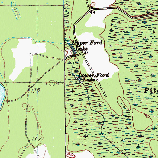 Topographic Map of Lower Ford Lake, SC