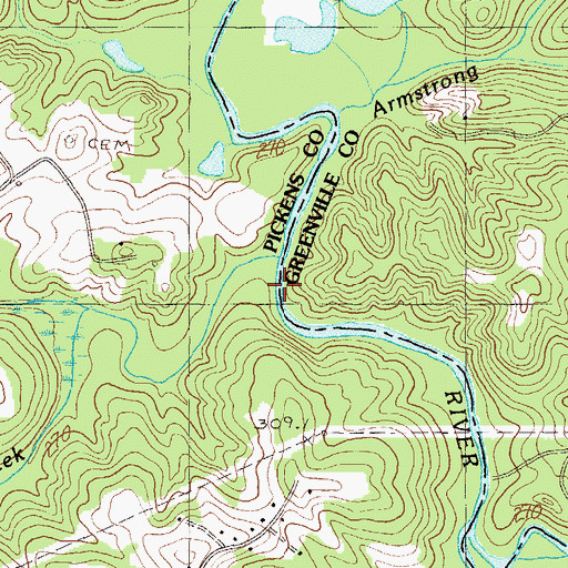 Topographic Map of Machine Creek, SC