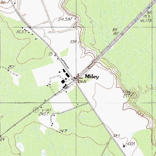 Topographic Map of Miley, SC