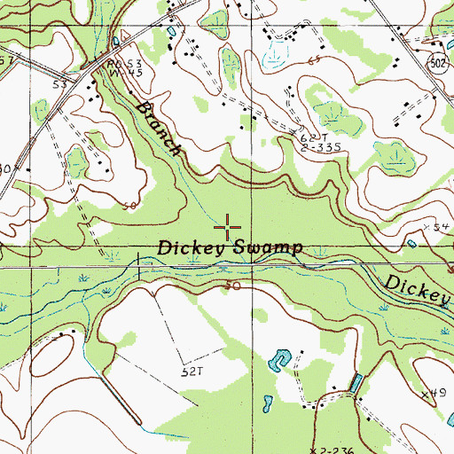 Topographic Map of Mill Branch, SC