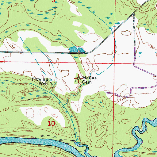 Topographic Map of McCaa Cemetery, AL