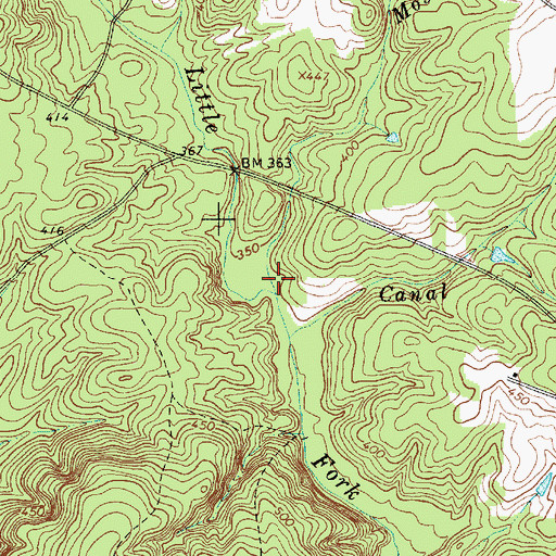 Topographic Map of Mose Branch, SC