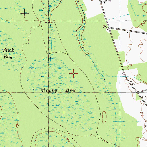 Topographic Map of Mossy Bay, SC