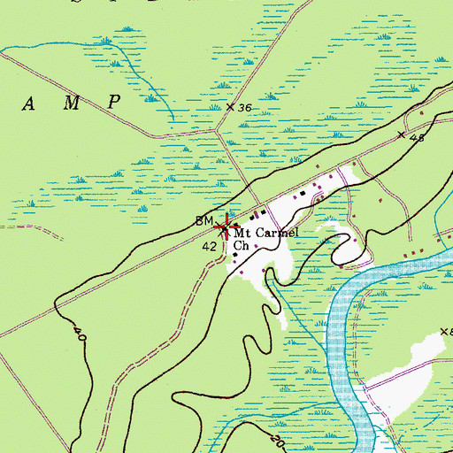 Topographic Map of Mount Carmel Church, SC