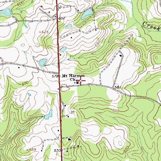 Topographic Map of Mount Harmon Church, SC