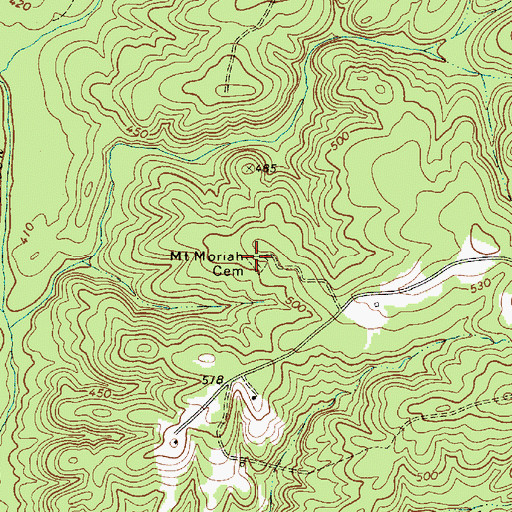 Topographic Map of Mount Moriah Cemetery, SC