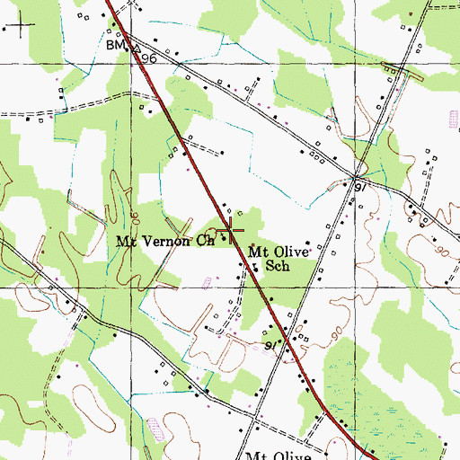 Topographic Map of Mount Vernon Church, SC