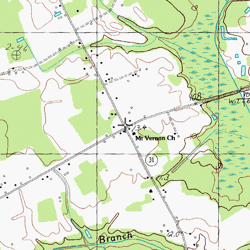 Topographic Map of Mount Vernon School, SC