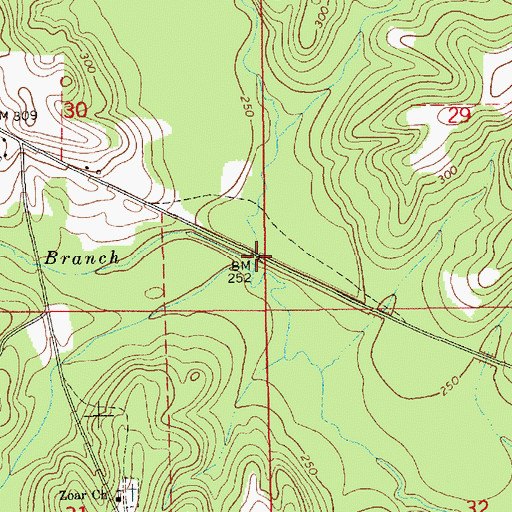 Topographic Map of McCollough Branch, AL