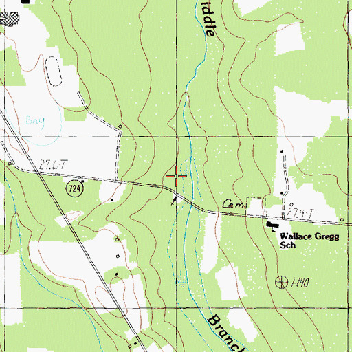 Topographic Map of Mount Zion School, SC