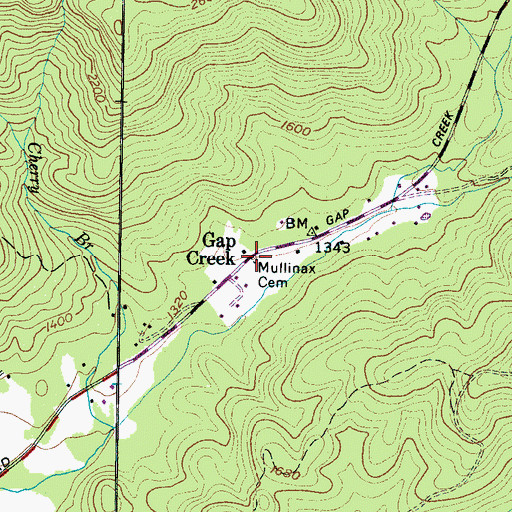 Topographic Map of Mullinax Cemetery, SC