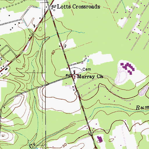Topographic Map of Murray Church, SC