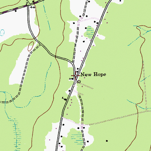 Topographic Map of New Hope, SC