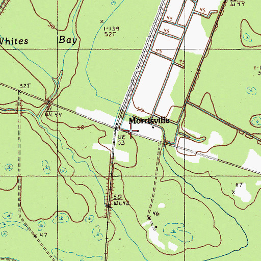 Topographic Map of Morrisville, SC