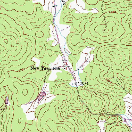 Topographic Map of New Town School, SC