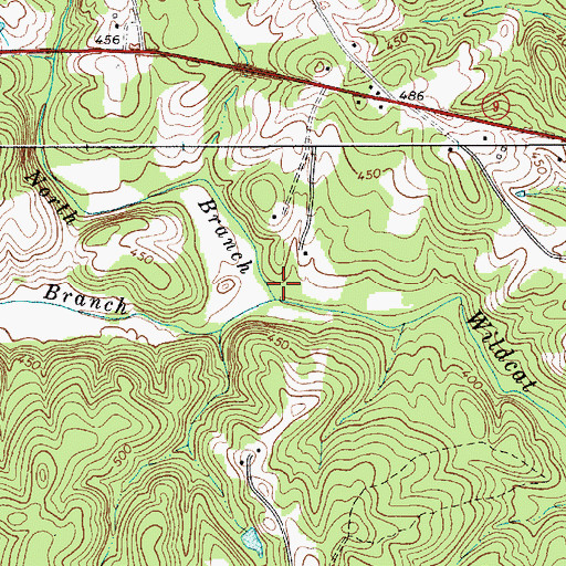 Topographic Map of North Branch Wildcat Creek, SC