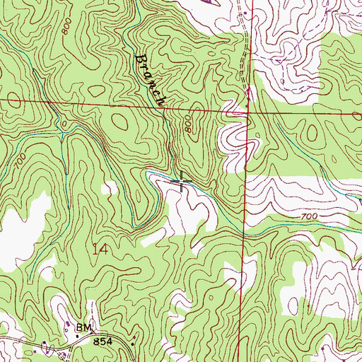 Topographic Map of McDonald Branch, AL