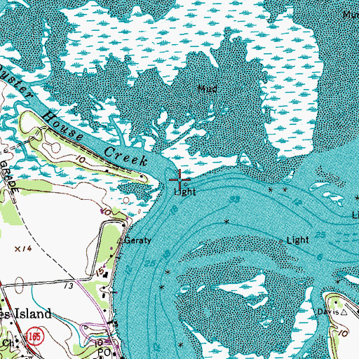 Topographic Map of Oyster House Creek, SC