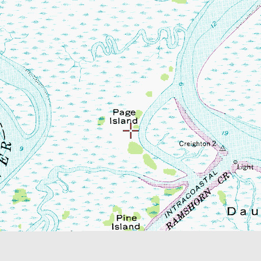 Topographic Map of Page Island, SC