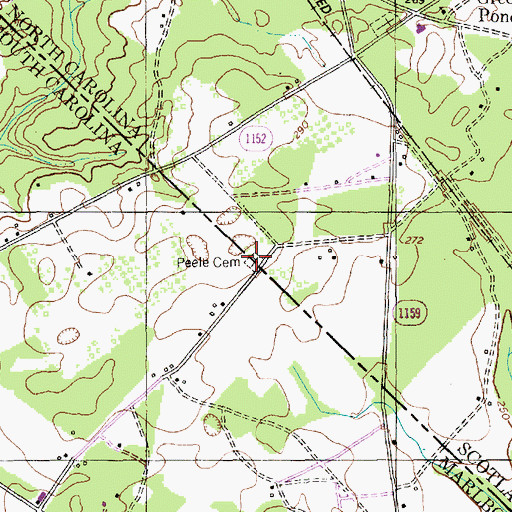 Topographic Map of Peele Cemetery, SC
