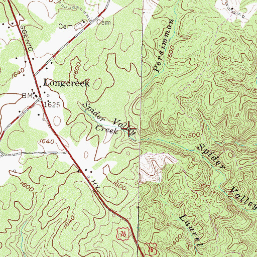 Topographic Map of Persimmon Branch, SC