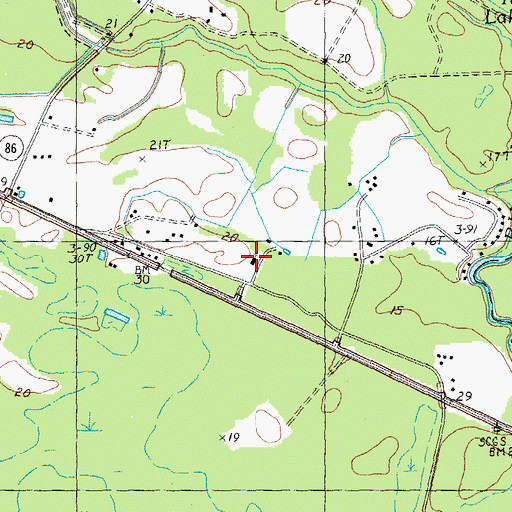 Topographic Map of Piney Grove Baptist Church, SC