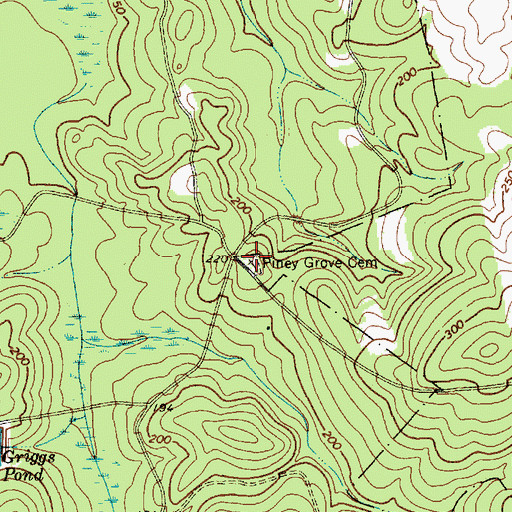 Topographic Map of Piney Grove Cemetery, SC