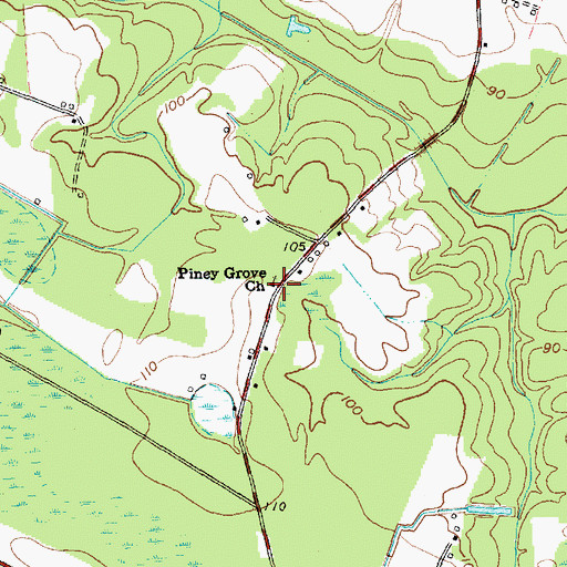 Topographic Map of Piney Grove Church, SC